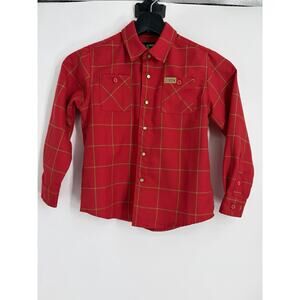 Dixxon Plaid Flannel Shirt Size Youth Small Western Pearl Snap Casual 1231
